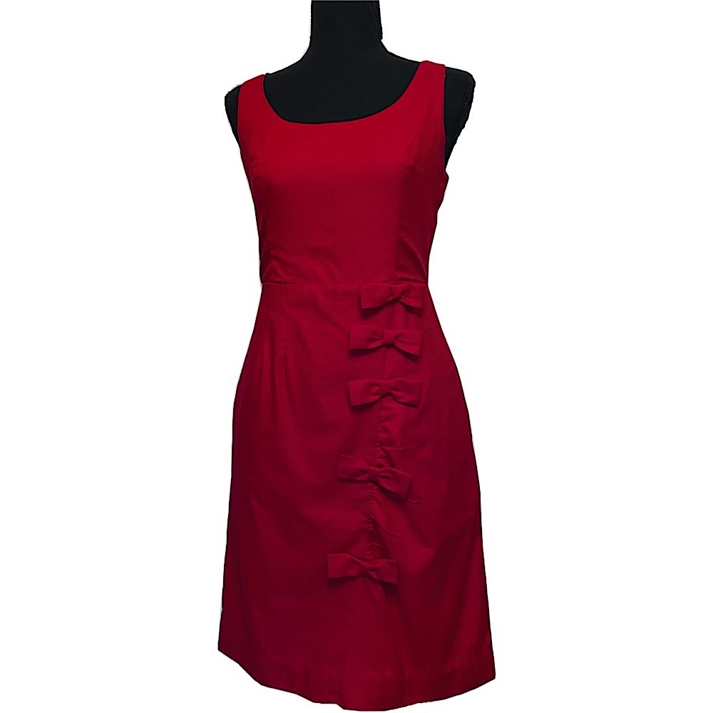 Moulinette Soeurs Red Bow Cocktail Dress